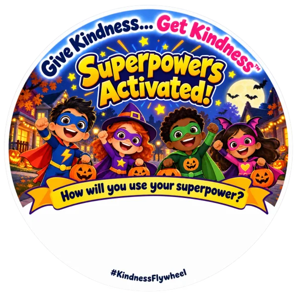 SuperHeroes Halloween kindness sticker design